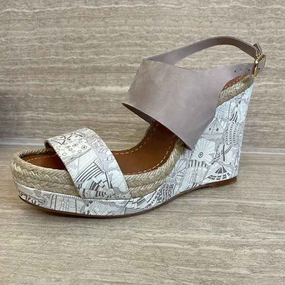 MALOLES Women’s Size 5.5/36 Wedge Espadrilles Beige Taupe Made in Spain - Picture 2 of 13